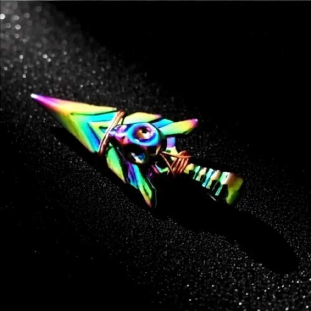 Electroplated Arrowhead + Skull Pendant - Peacock Colors - Spunky Energetic Vibe